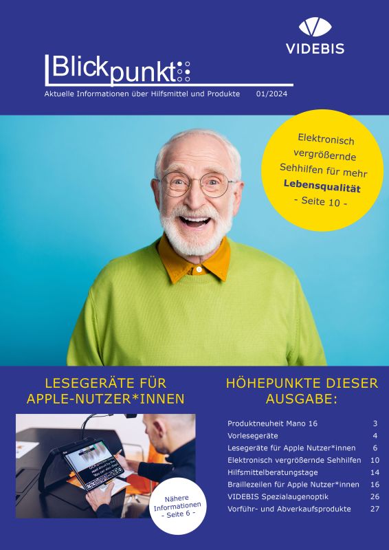Cover der Blickpunkte; Bild: ein lächelnder älterer Mann mit Brille