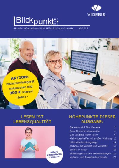 Coverbild der aktuelle Ausgabe mit einem Pärchen in die Kamera lachend vor einem Bildschirmlesegerät