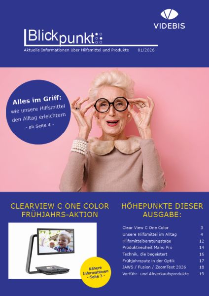 Cover des Magazins - am Cover ist eine flotte, &auml;ltere Dame mit schwarzer Brille freudig vor einem pinken Hintergrund zu sehen