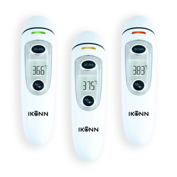 Ikonn-Fieberthermometer frontal mit 3 Temperaturstufen